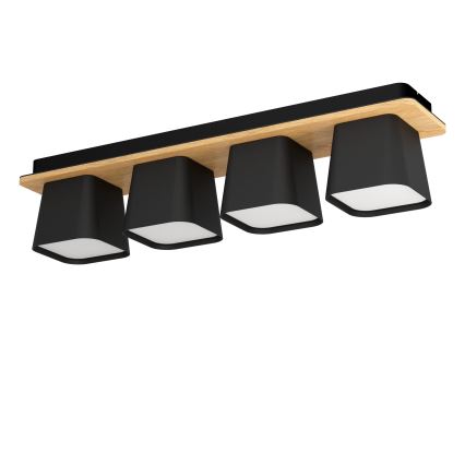 Eglo - Taklampa 4xE27/40W/230V svart/brun