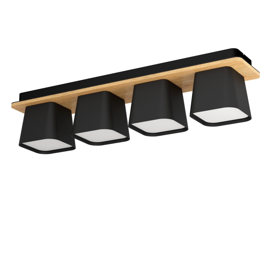 Eglo - Taklampa 4xE27/40W/230V svart/brun