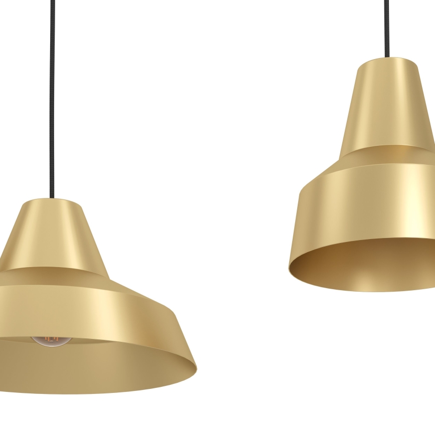 Eglo - Ljuskrona med textilsladd 3xE27/40W/230V guld