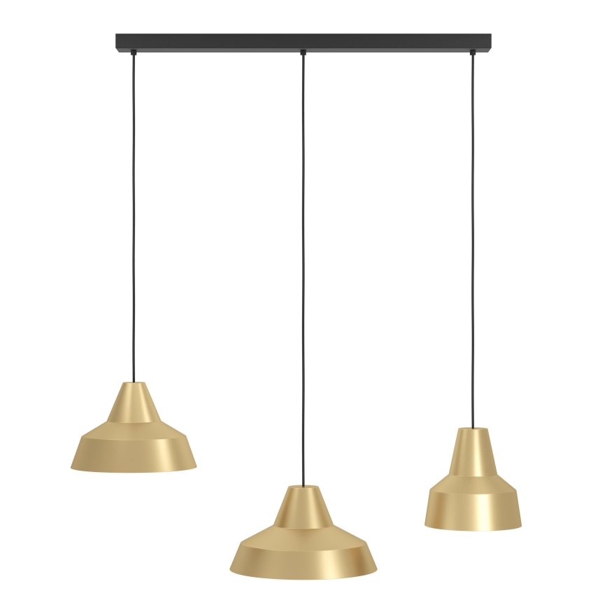 Eglo - Ljuskrona med textilsladd 3xE27/40W/230V guld