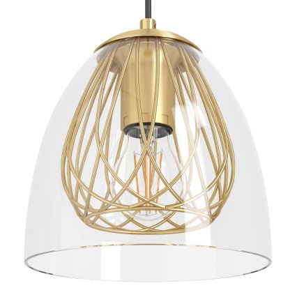 Eglo - Ljuskrona med textilsladd 1xE27/40W/230V guld