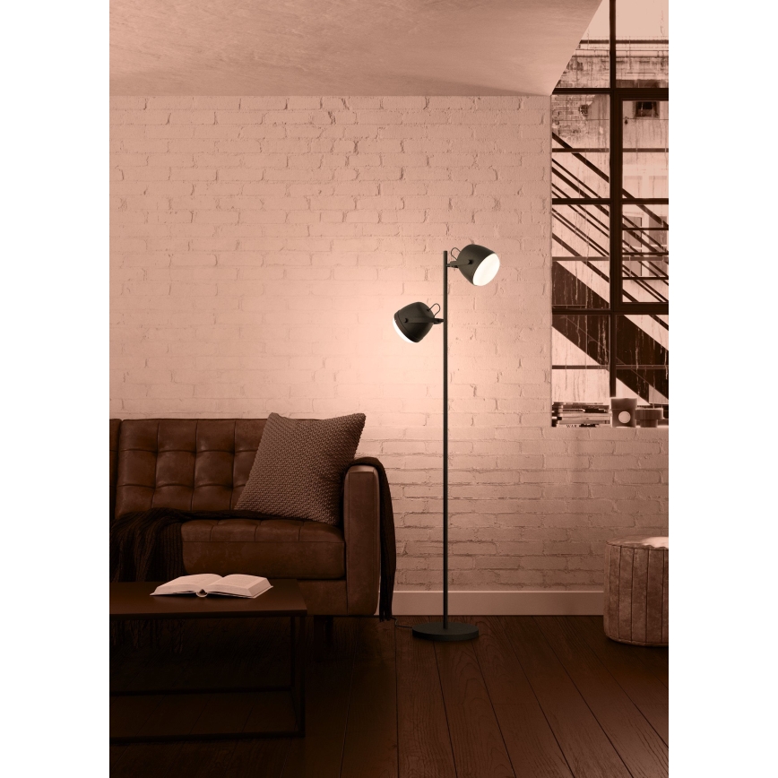 Eglo - Golvlampa 2xE27/28W/230V svart
