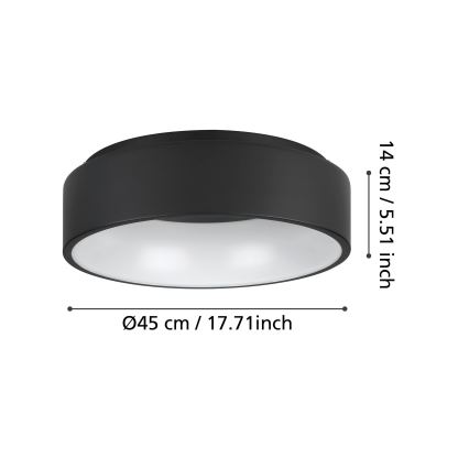 Eglo - LED Dimbar taklampa LED/25,5W/230V 3000K svart