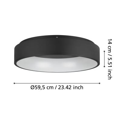 Eglo - LED Dimbar taklampa LED/35,2W/230V 3000K svart