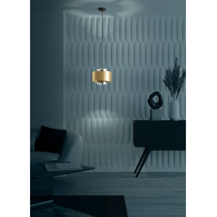 Eglo - Ljuskrona med textilsladd 1xE27/40W/230V guld