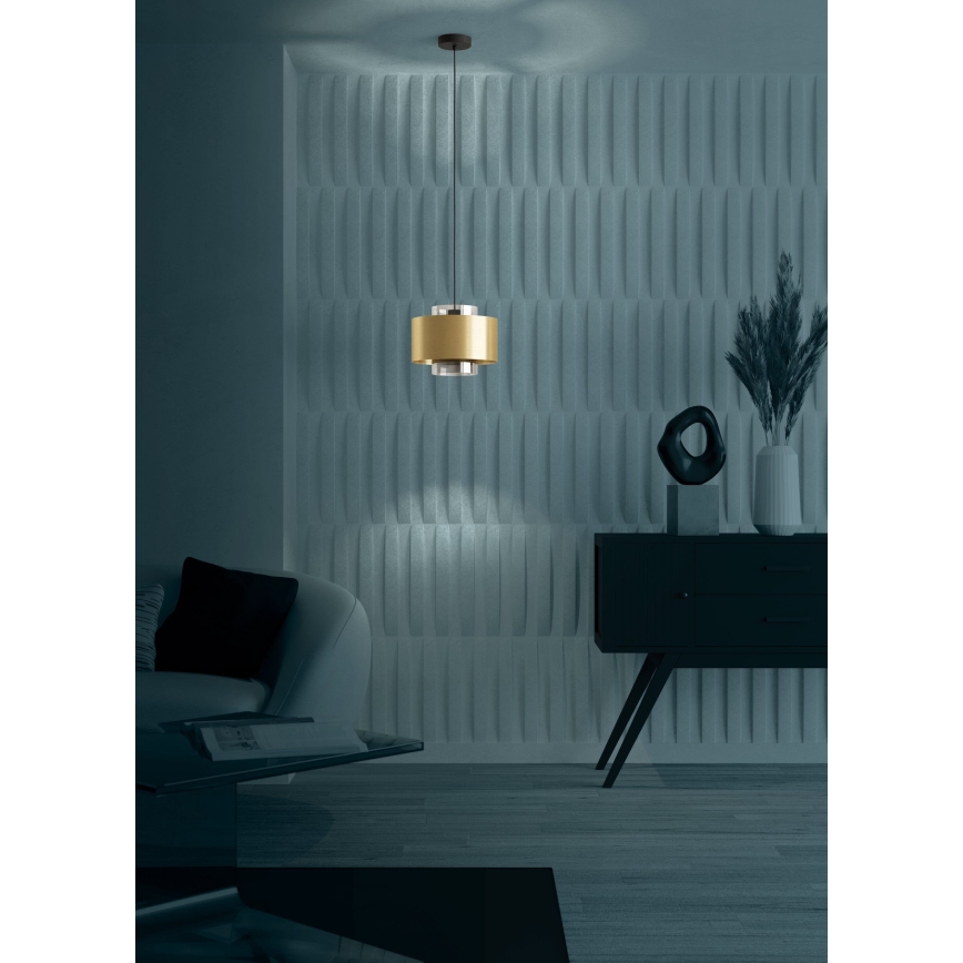 Eglo - Ljuskrona med textilsladd 1xE27/40W/230V guld