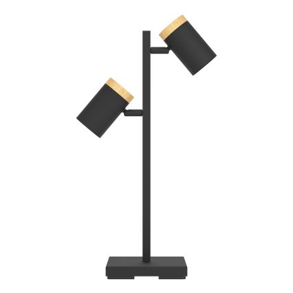 Eglo - LED bordslampa 2xGU10/4,5W/230V 3000K svart/brun