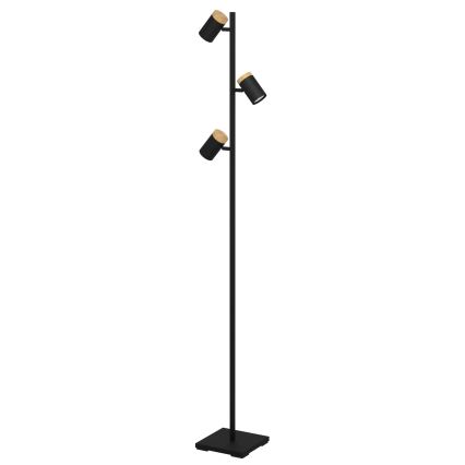 Eglo - LED golvlampa 3xGU10/4,5W/230V 3000K svart/brun