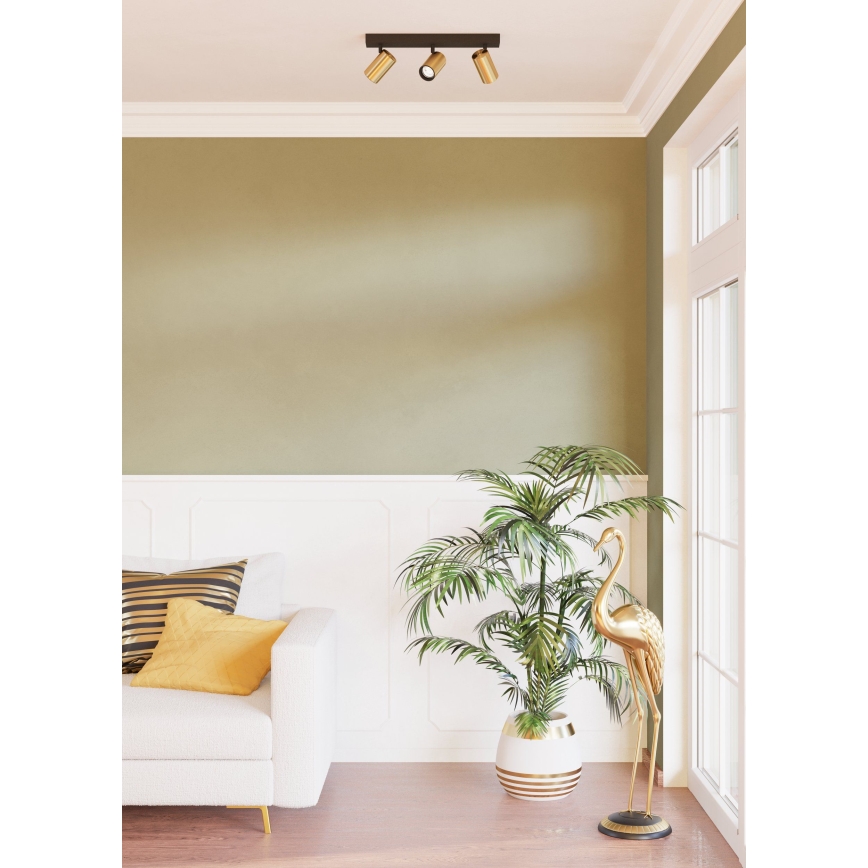 Eglo - LED spotlight 3xGU10/4,5W/230V 3000K svart/guld