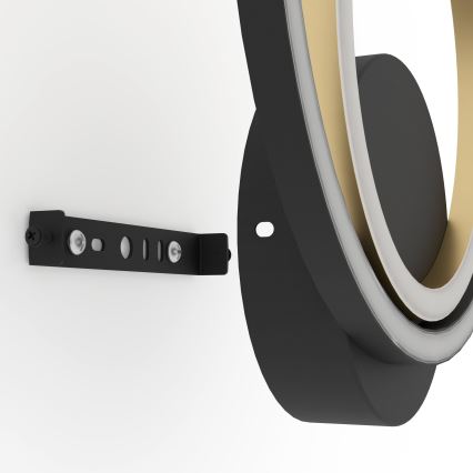 Eglo - LED väggbelysning LED/12W/230V 3000K + 4xLED/2,1W 3000K svart