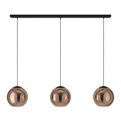 Eglo - Ljuskrona med textilsladd 3xE27/40W/230V koppar