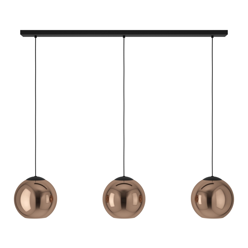 Eglo - Ljuskrona med textilsladd 3xE27/40W/230V koppar