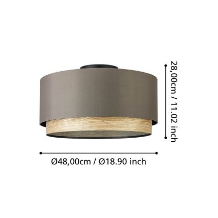 Eglo - Taklampa 1xE27/40W/230V brun