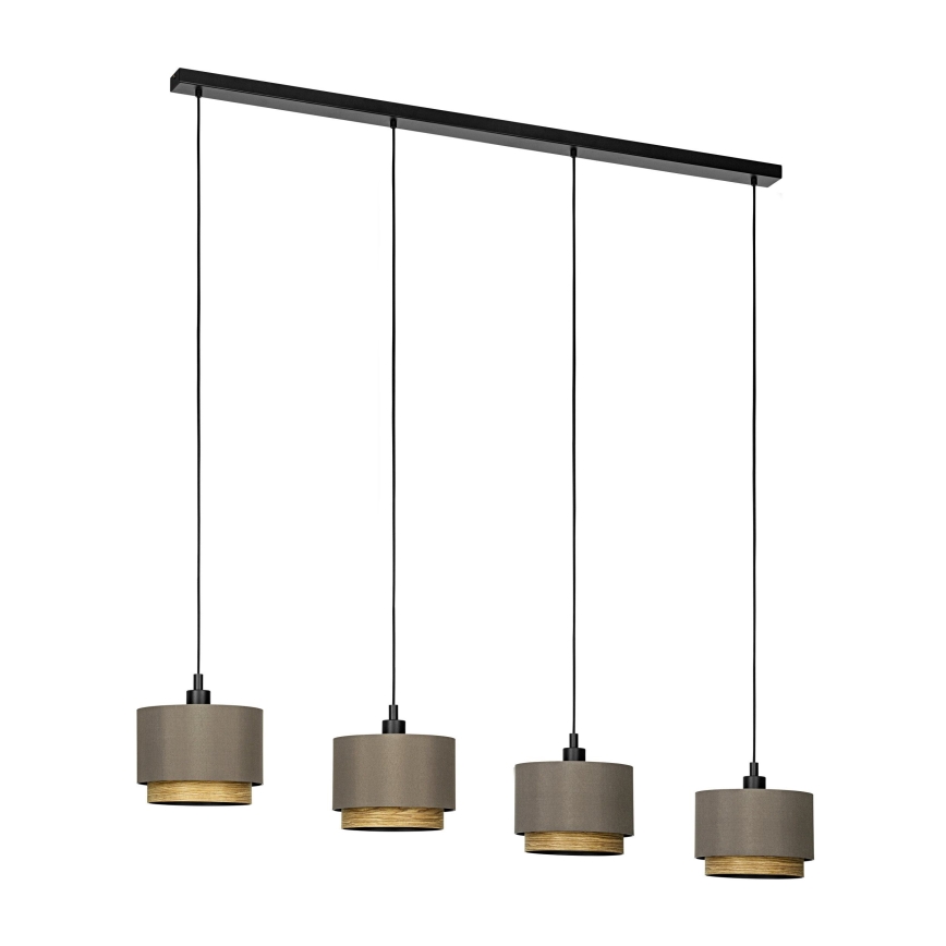 Eglo - Ljuskrona med textilsladd 4xE27/40W/230V brun