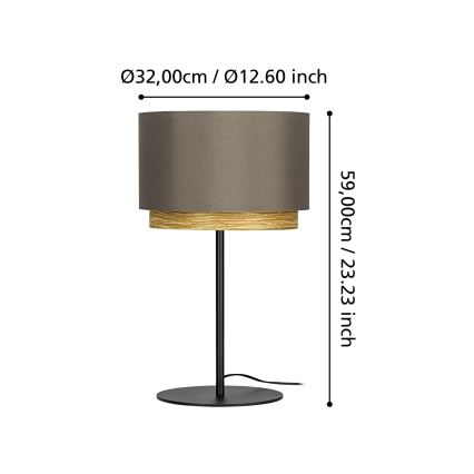 Eglo - Bordslampa 1xE27/40W/230V brun