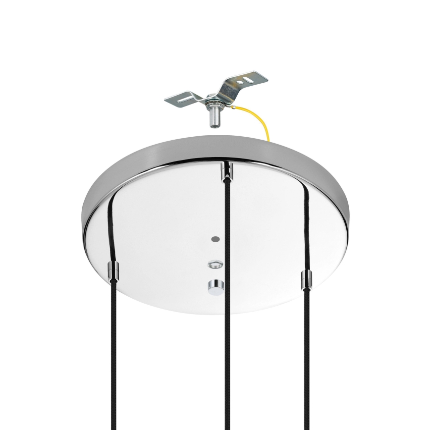 Eglo - Ljuskrona med textilsladd 3xE27/40W/230V skinande krom