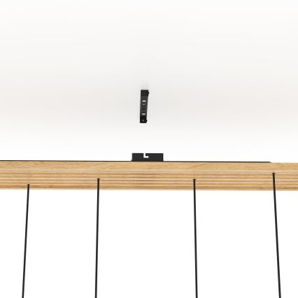 Eglo - Ljuskrona med textilsladd 6xE27/40W/230V svart/brun