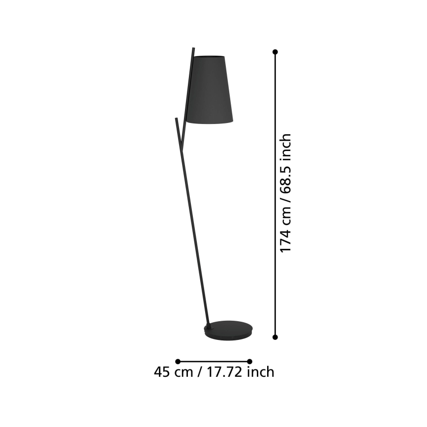Eglo - Golvlampa 1xE27/40W/230V svart