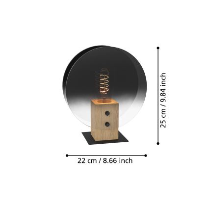 Eglo - Ljuskrona med textilsladd 1xE27/40W/230V rökig