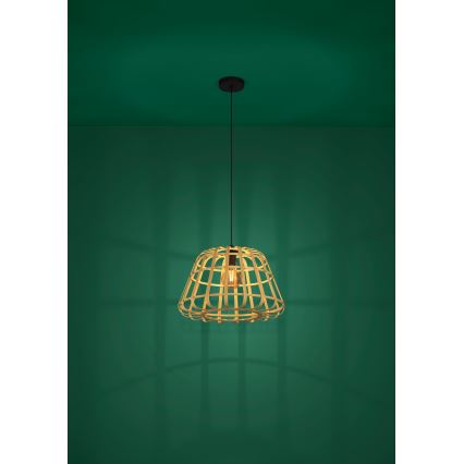 Eglo - Ljuskrona med textilsladd 1xE27/40W/230V diameter 50 cm bambu