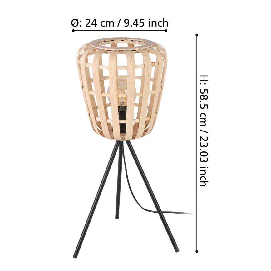 Eglo - Bordslampa 1xE27/40W/230V bambu