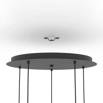 Eglo - Ljuskrona med textilsladd 5xE27/40W/230V svart/guld