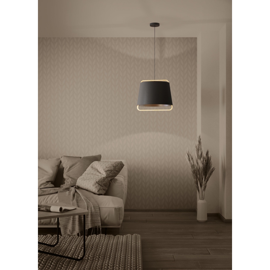 Eglo - Ljuskrona med textilsladd 1xE27/40W/230V svart