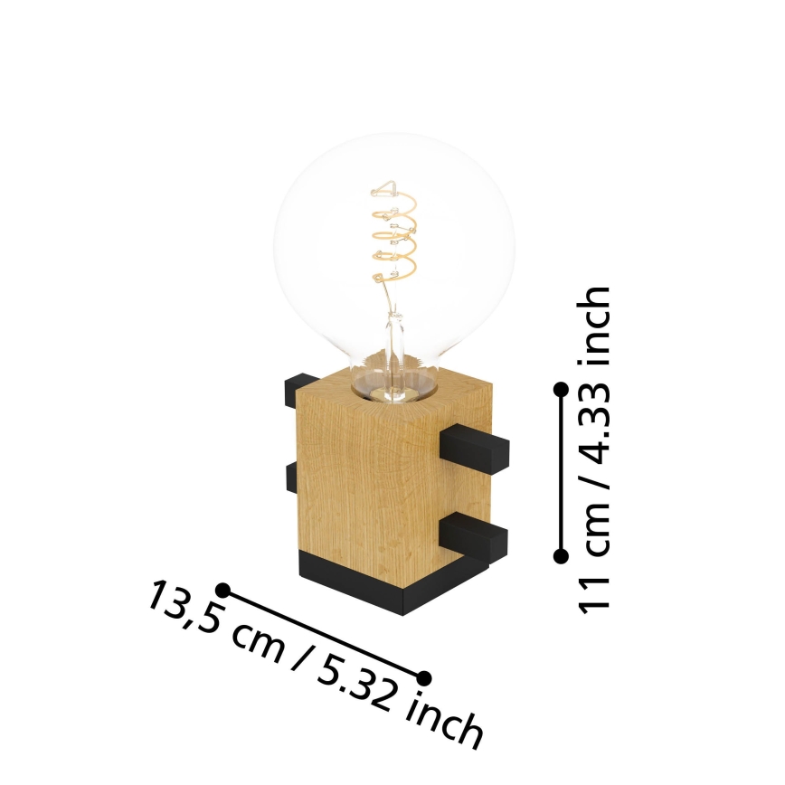 Eglo - Bordslampa 1xE27/40W/230V svart/brun
