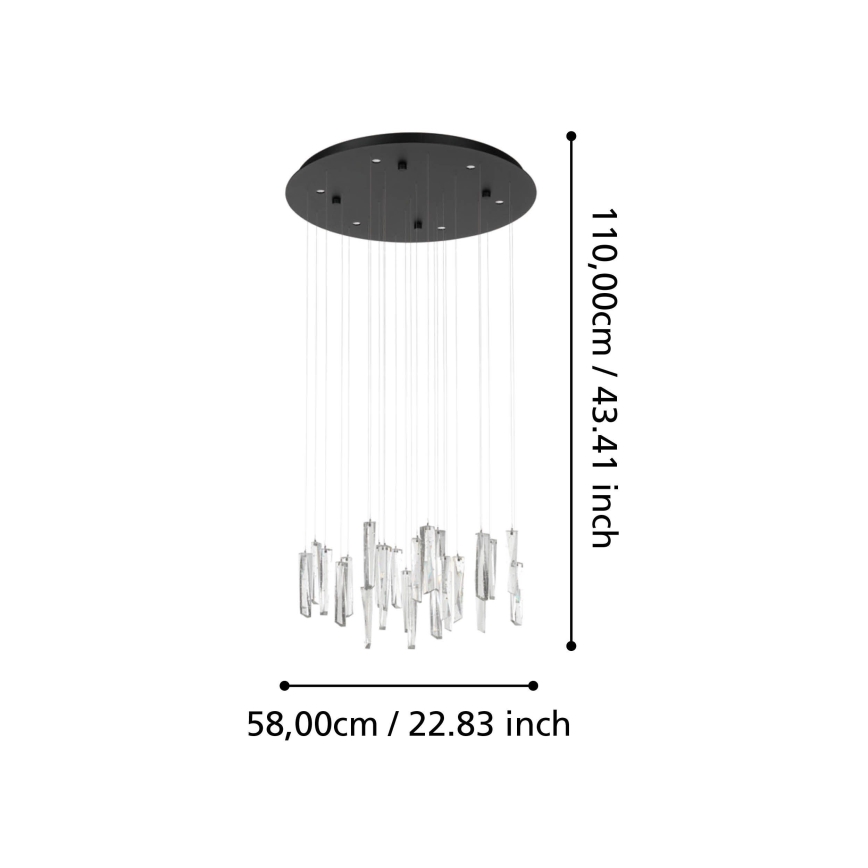 Eglo - LED ljusreglerad ljuskrona på textilsladd 6xLED/4,2W/230V 3000K genomskinlig