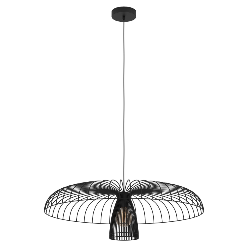 Eglo - Ljuskrona med textilsladd 1xE27/60W/230V diameter 77 cm svart