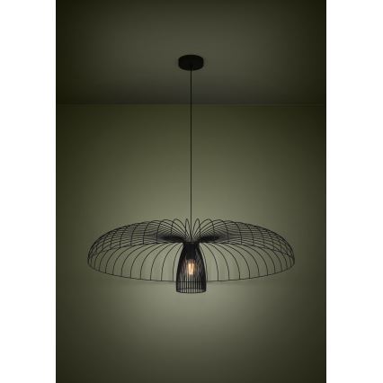 Eglo - Ljuskrona med textilsladd 1xE27/60W/230V diameter 98,5 cm svart
