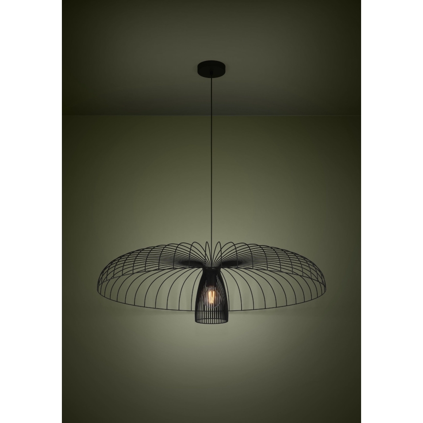 Eglo - Ljuskrona med textilsladd 1xE27/60W/230V diameter 98,5 cm svart
