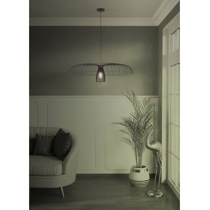 Eglo - Ljuskrona med textilsladd 1xE27/60W/230V diameter 98,5 cm svart