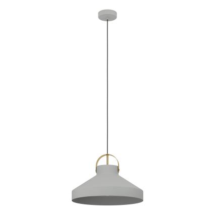 Eglo - Ljuskrona med textilsladd 1xE27/40W/230V grå