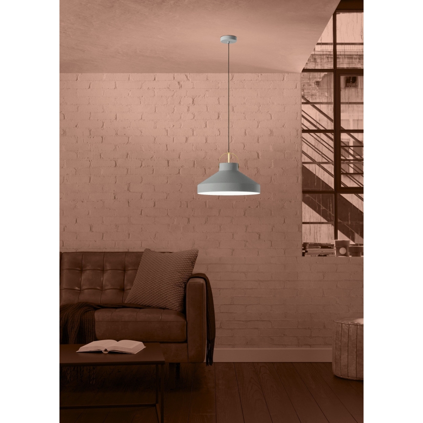 Eglo - Ljuskrona med textilsladd 1xE27/40W/230V grå