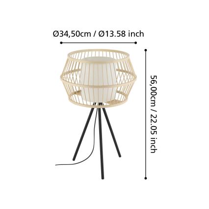 Eglo - Bordslampa 1xE27/40W/230V bambu
