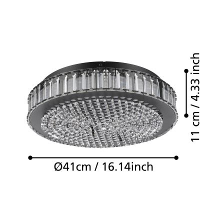 Eglo - LED Dimbar taklampa LED/23,5W/230V 4000K svart