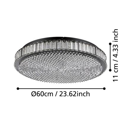 Eglo - LED Dimbar taklampa LED/52,4W/230V 4000K svart