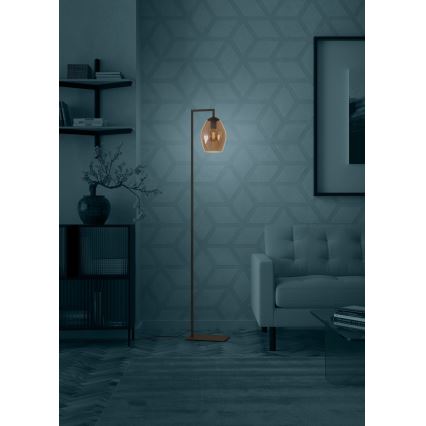 Eglo - Golvlampa 1xE27/40W/230V brun