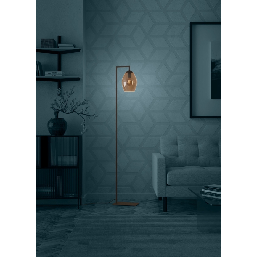 Eglo - Golvlampa 1xE27/40W/230V brun