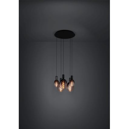 Eglo - Ljuskrona med textilsladd 5xE27/40W/230V svart