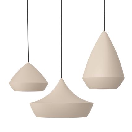 Eglo - Ljuskrona med textilsladd 3xE27/28W/230V beige