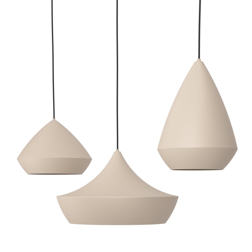 Eglo - Ljuskrona med textilsladd 3xE27/28W/230V beige