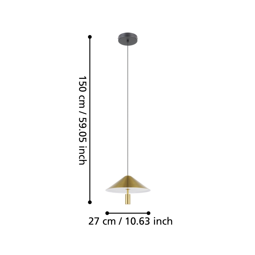 Eglo - LED ljuskrona med textilsladd LED/12W/230V 3000K guld