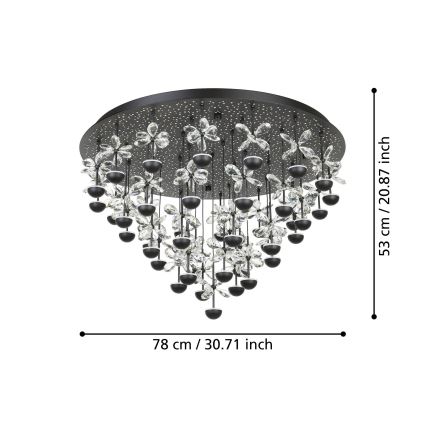 Eglo - Dimbar LED-takarmatur LED/77,4W/230V 3000K svart