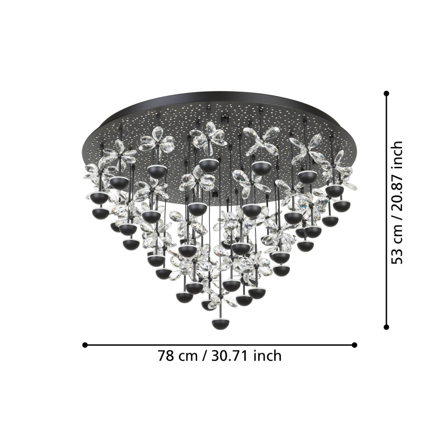 Eglo - Dimbar LED-takarmatur LED/77,4W/230V 3000K svart