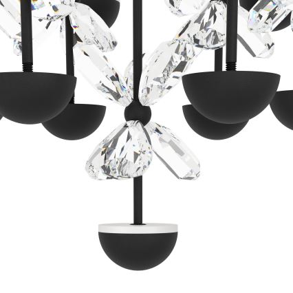 Eglo - LED ljusreglerad ljuskrona på textilsladd LED/27W/230V 3000K svart