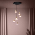 Eglo 390279 - LED ljusreglerad ljuskrona på textilsladd 6xLED/5,4W/230V 3000K diameter 54 cm guld