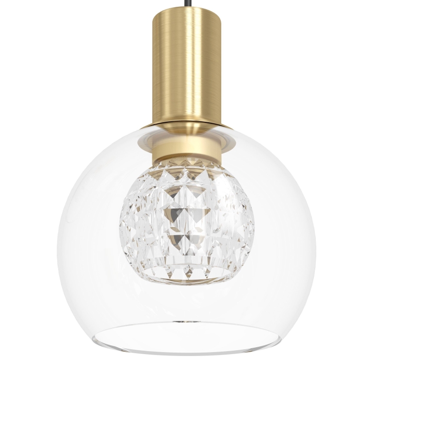 Eglo - LED ljusreglerad ljuskrona på textilsladd 6xLED/5,4W/230V 3000K guld