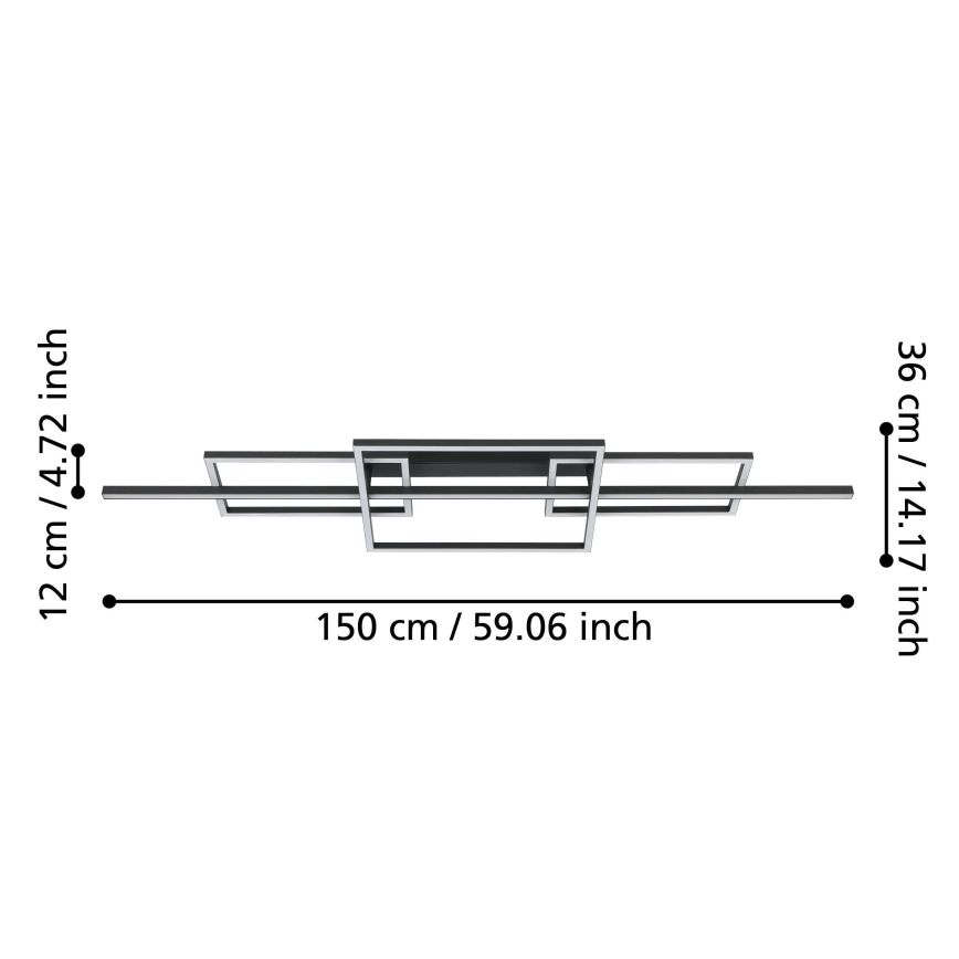 Eglo - Dimbar LED ytmonterad ljuskrona LED/34,5W/230V 3000K svart